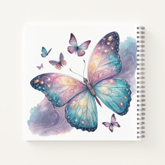 Galaxy Butterfly with Pastel Celestial Wings  ノートブック (裏面)