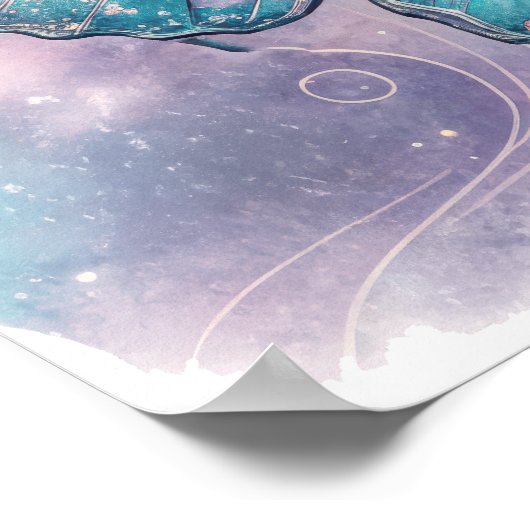 Galaxy Butterfly with Pastel Celestial Wings  ポスター (角)