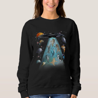 Galaxy Cat Swimming T-Shirt | Cute Astronaut Cats  スウェットシャツ