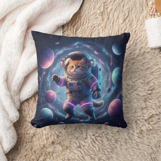 Galaxy Cat – The Space Explorer クッション (ブランケット)
