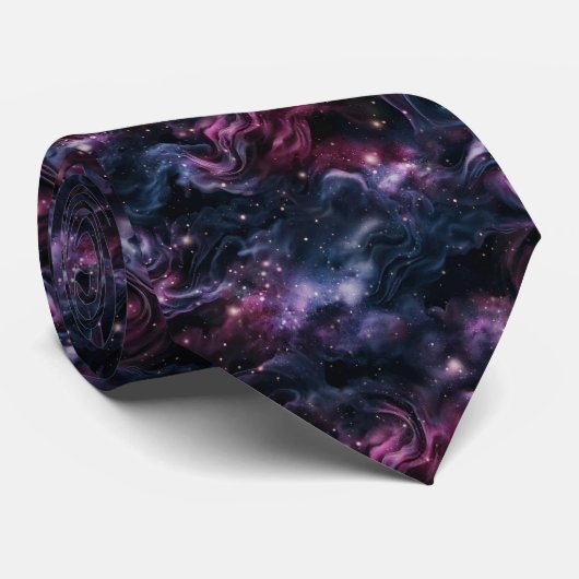 Galaxy Cosmic Nebula Pattern ネクタイ (ロール)