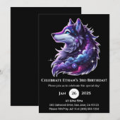 Galaxy Dream Wolf Birthday Invitation 招待状 (正面/裏面)