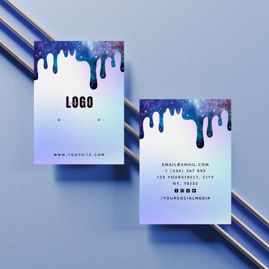 Galaxy Drip Earrings Display Logo Card 名刺