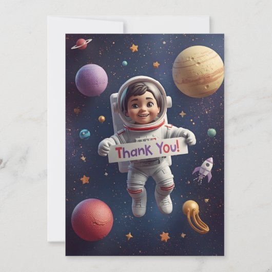 Galaxy Explorers – Kids Thank You Card サンキューカード (正面)