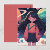 Galaxy girl ポストカード (正面/裏面)