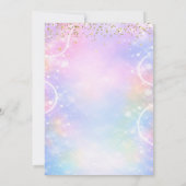 Galaxy Glitter Disco Ball 7 Birthday Ice Cream  招待状 (裏面)
