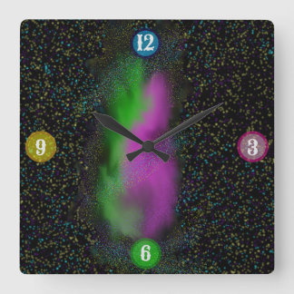 Galaxy Glow – Cosmic Wall Clock スクエア壁時計