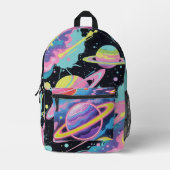 Galaxy Graffiti" – Urban Cosmic Style Backpack プリントバックパック (正面)