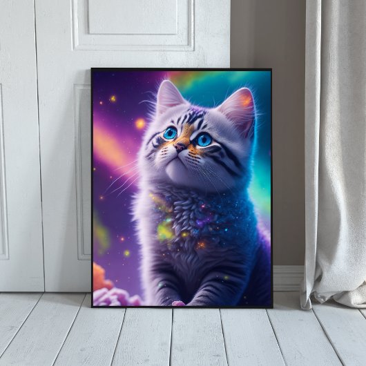 Galaxy Katze Digitaler Ai generated ポスター