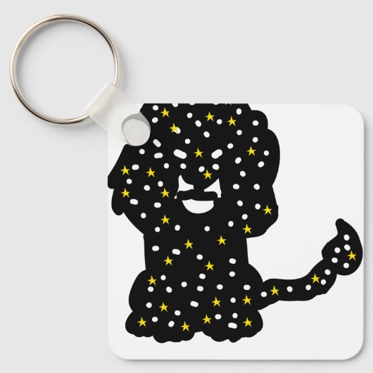 Galaxy Lion Keychain – Cosmic Mane Silhouette キーホルダー (正面)