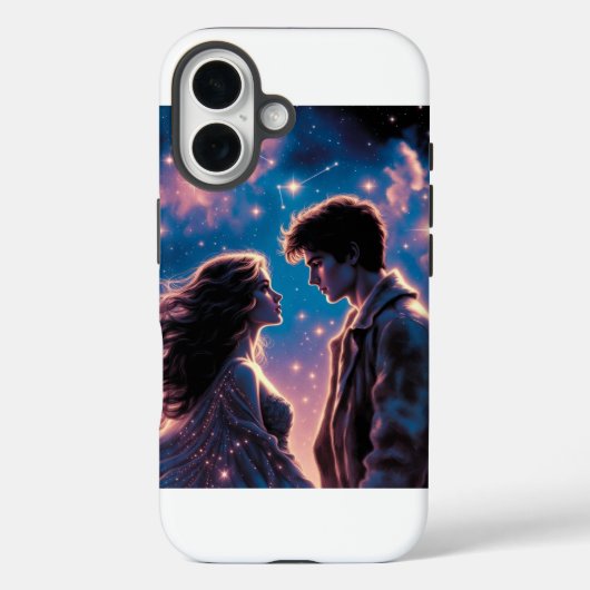 Galaxy Love Couple Romantic Valentine Night Art Case-Mate iPhoneケース (裏面)