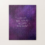 Galaxy Love Puzzle ジグソーパズル<br><div class="desc">I love you more than all the stars in the galaxy! A sweet sentiment hand lettered on a beautiful galaxy background.</div>