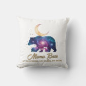 Galaxy Mama Bear & Cubs Moon Silhouette クッション (正面)