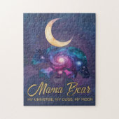 Galaxy Mama Bear & Cubs Moon Silhouette ジグソーパズル (縦)