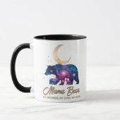 Galaxy Mama Bear & Cubs Moon Silhouette マグカップ (左)