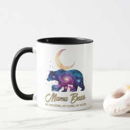 Galaxy Mama Bear & Cubs Moon Silhouette マグカップ