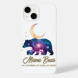 Galaxy Mama Bear & Cubs Moon Silhouette Case-Mate iPhone 14ケース