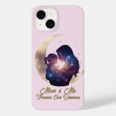 Galaxy Mama & Child Silhouette Moon Art Case-Mate iPhoneケース (裏面)