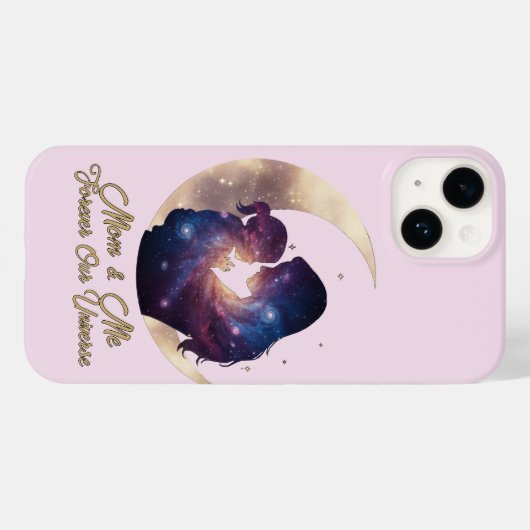 Galaxy Mama & Child Silhouette Moon Art Case-Mate iPhoneケース (裏面 (横))