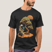 Galaxy Miniature tree gardening on Astronaut Bonsa Tシャツ (正面)