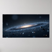 Galaxy Night Sky Wall Art – Deep Space  ポスター (正面)