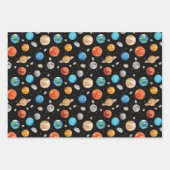 Galaxy Outer Space Planet Watercolor Illustration  ラッピングペーパーシート (正面)