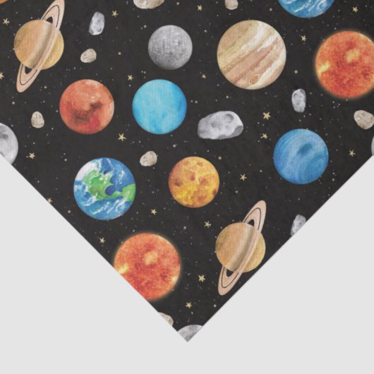 Galaxy Outer Space Planet Watercolor Illustration  薄葉紙 (詳細)