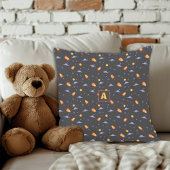 Galaxy pattern yellow gray name Throw Pillow クッション