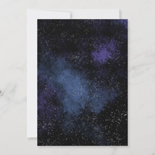 Galaxy Planet Astronaut moon birthday 招待状 (裏面)