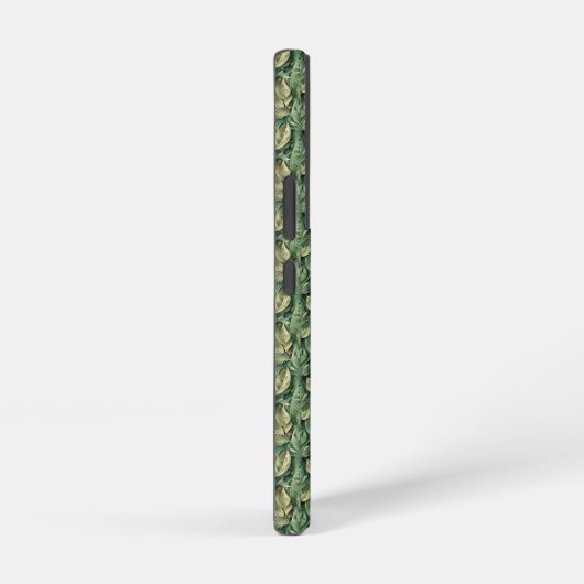 Galaxy S22 Green Leaves Pattern Faux Leather  Samsung Galaxyケース (右側面)