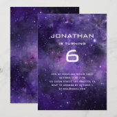 Galaxy Space Birthday | Planetarium Cosmic Party 招待状 (正面/裏面)