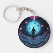 Galaxy Space Keychain | Cosmic Universe Art Keycha キーホルダー (正面)