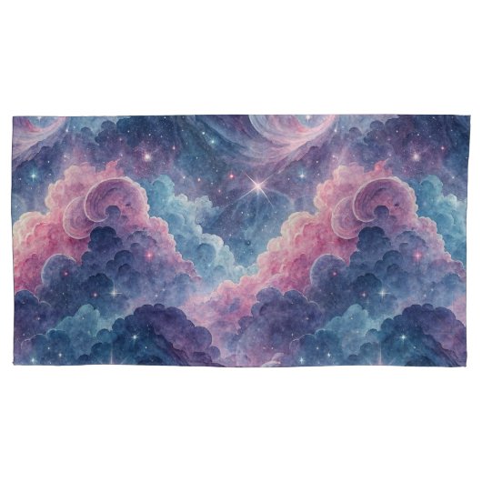 Galaxy Space Pillowcases – Starry Sky Matching Bed 枕カバー (正面左)