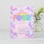 Galaxy Space Rainbow 4th Birthday Party 招待状 (スタンド正面)