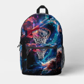 Galaxy Starry Sky Basketball Game プリントバックパック (正面)