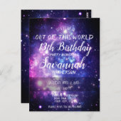 Galaxy Stars Out of This World Birthday Invitation ポストカード (正面/裏面)