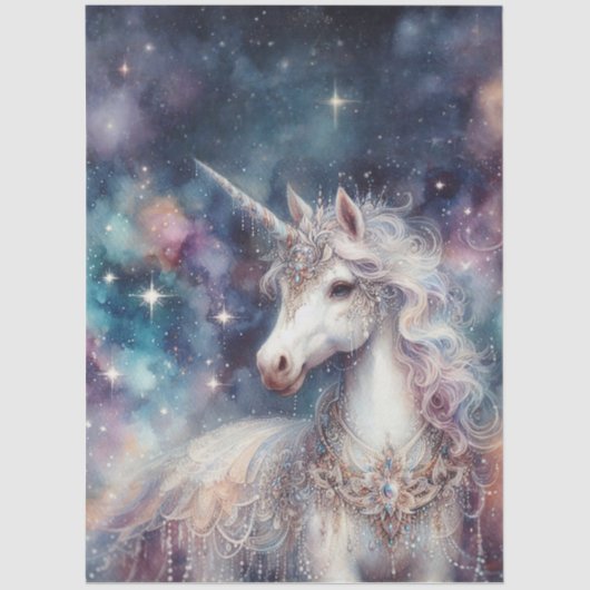Galaxy Unicorn Fantasy Decoupage  薄葉紙 (正面)