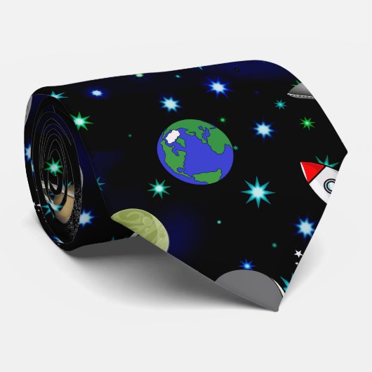 Galaxy Universe - Planets, Stars, Comets, Rockets ネクタイ (ロール)