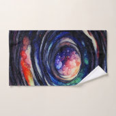 Galaxy Watercolor Space Planet Solar System ハンドタオル (ハンドタオル)