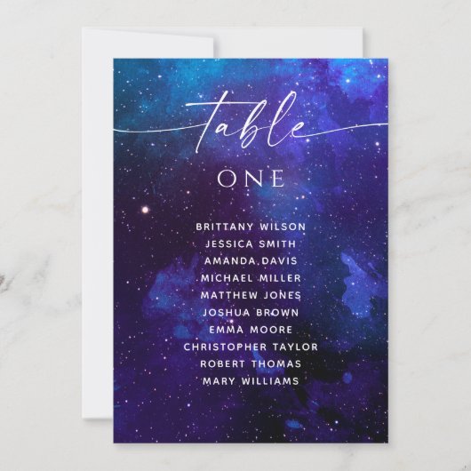 Galaxy Wedding Seating Chart | Cosmic Night Sky  招待状 (正面)