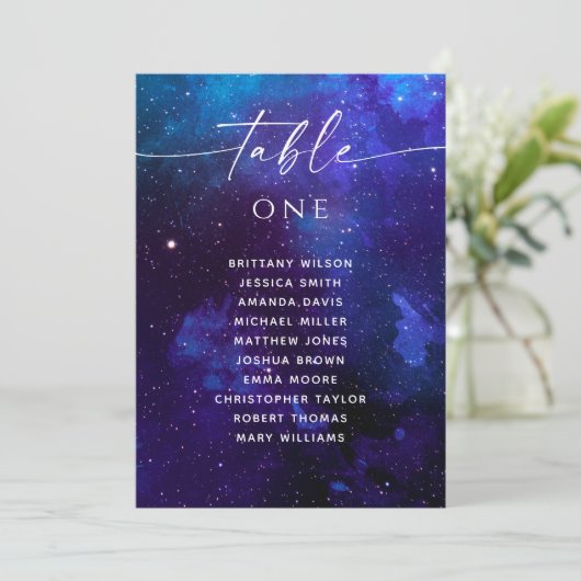 Galaxy Wedding Seating Chart | Cosmic Night Sky  招待状 (スタンド正面)