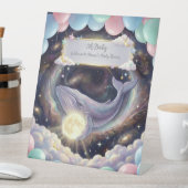 Galaxy Whale Baby Shower Welcome Sign 台座サイン (インサイチュ)