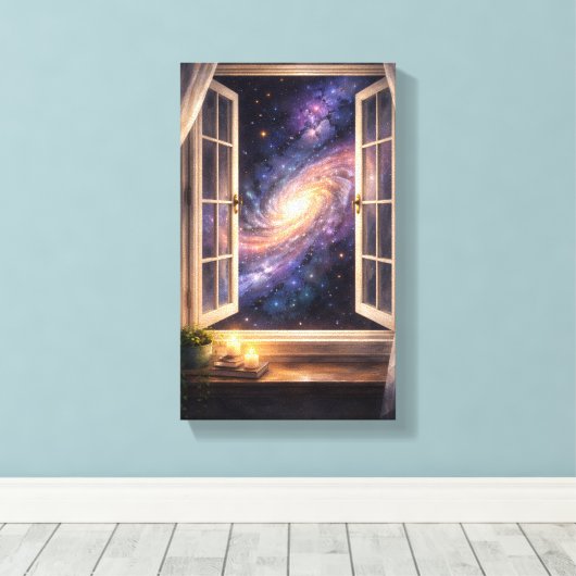 Galaxy Window Wall Art キャンバスプリント (インサイチュ (ウッドフロア))