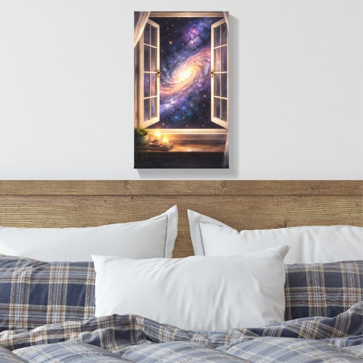 Galaxy Window Wall Art キャンバスプリント (インサイチュ (寝室))
