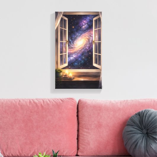 Galaxy Window Wall Art キャンバスプリント (インサイチュ (リビング))