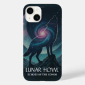 Galaxy Wolf Silhouette with Mystical Nebula Moon Case-Mate iPhoneケース (裏面)
