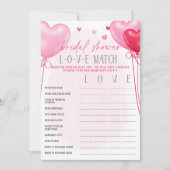 Galentineのブライダルシャワーラブマッチゲーム 招待状 (正面)