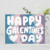 Galentineバブル文字Groovyレトロデジタル カード (スタンド正面)