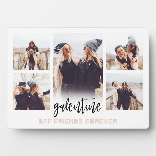 Galentine BFF Friends Forever Photo Collage White フォトプラーク (正面)
