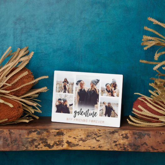Galentine BFF Friends Forever Photo Collage White フォトプラーク (側面)